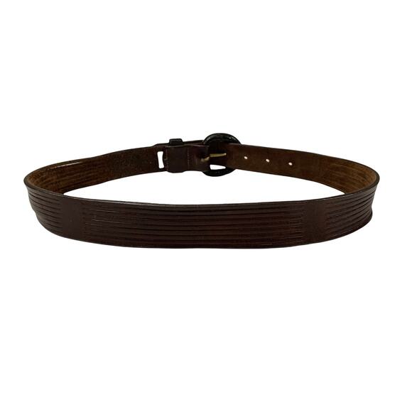 Leather Belt Size 30 Brown Leather - Picture 4 of 10
